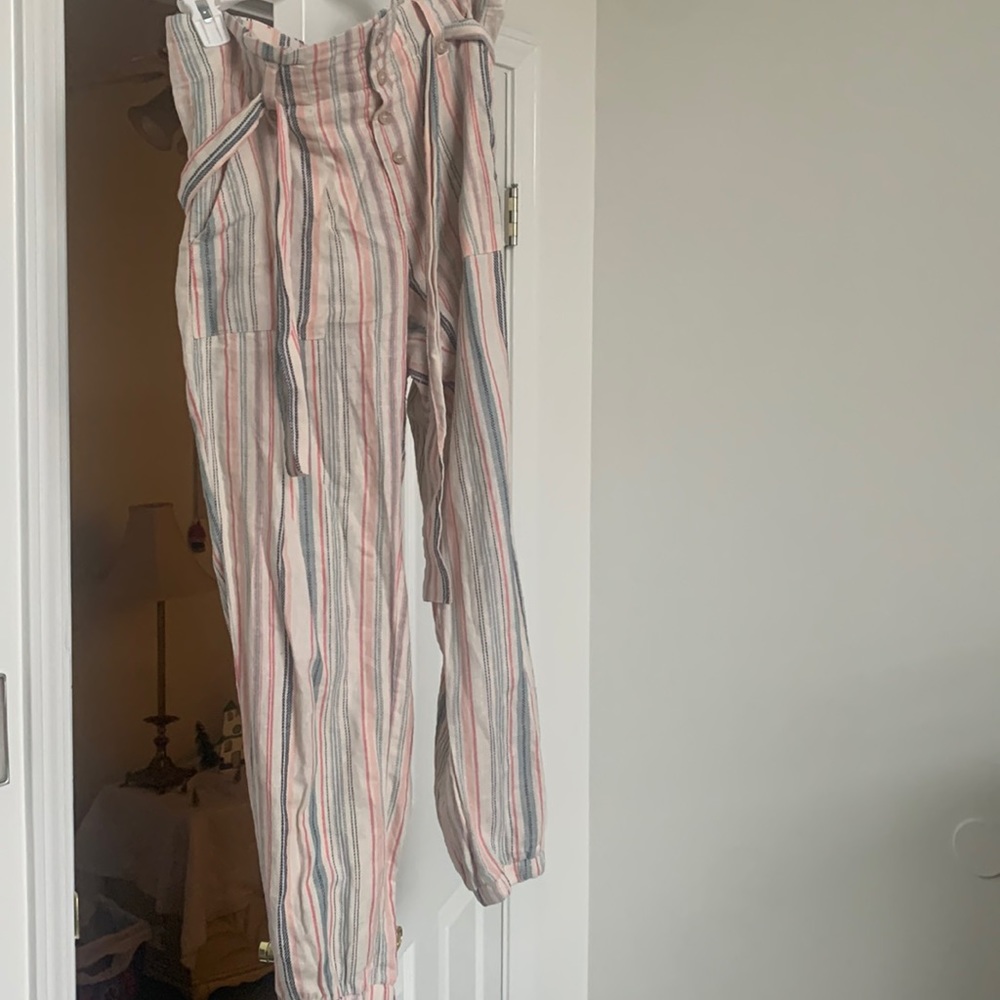 Summer Linen Striped Pants